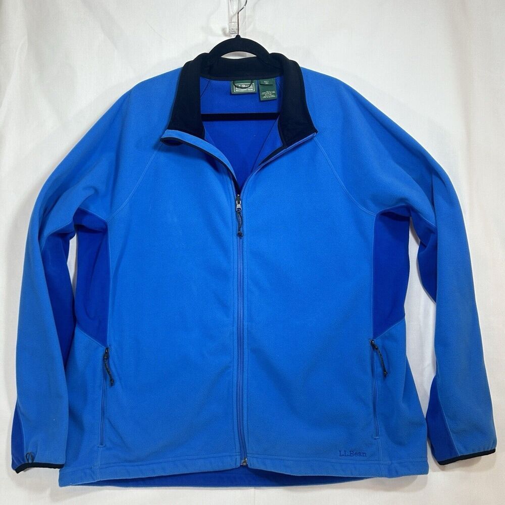 LL Bean Men Fleece Jacket XXL Blue Weather Channel Polartec Insert Inner Shell